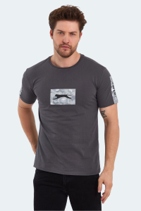 Slazenger PADERAU Мужская Футболка с Принтом Темно-Серого Цвета