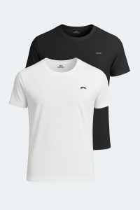 Slazenger OSWIN 2 в 1 комплект Мужская белая - черная футболка